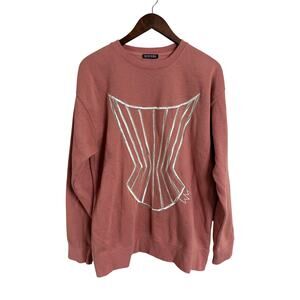Walter Mendez Limited Edition Snatched Crewneck Sweatshirt in Dusty Rose Large